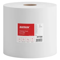 Katrin 481856 XL Industrieputztuchrolle mit Zwischenverleimung, 2-lagig, 26,5 cm breit, 1000 Tücher