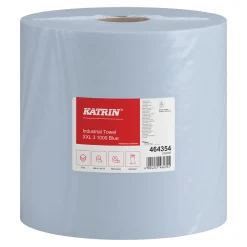 Katrin 464354 XXL Industrieputztuchrolle blau, 3-lagig, 38 cm breit, 1000 Tücher