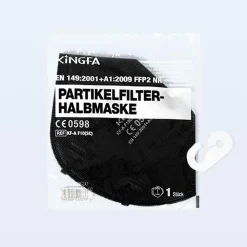 Kingfa FFP2 NR Atemschutzmasken, schwarz, CE-Nummer: 0598