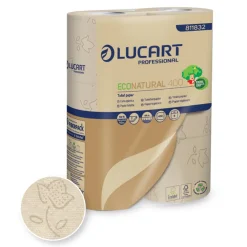 Lucart EcoNatural 400 Toilettenpapier Kleinrolle 2-lagig, 400 Blatt