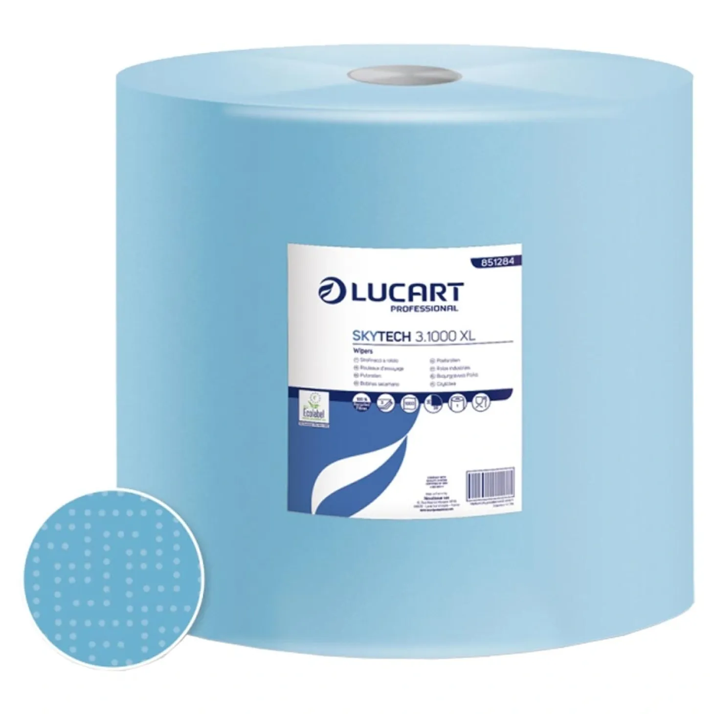 Lucart SkyTech 3.1000 XL Industrielle Putztuchrolle blau 3-lagig, 36 cm breit, 1000 Tücher