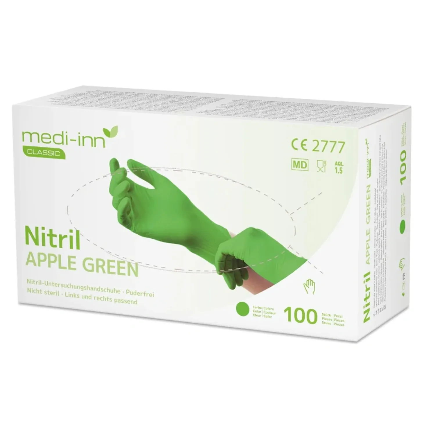Medi-Inn Einmalhandschuhe Nitril Apple Green, puderfrei VE 1000 Stück