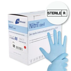 Meditrade Nitril steril Untersuchungshandschuhe blau puderfrei, VE 200 Paar