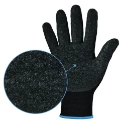 Optiflex Optigrip 0521 Feinstrickhandschuhe mit Latex-Beschichtung schwarz, VE 120 Paar