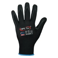 Optiflex Optigrip 0521 Feinstrickhandschuhe mit Latex-Beschichtung schwarz, VE 120 Paar