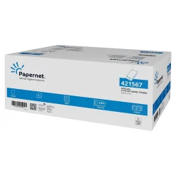 Papernet Falthandtücher V-Falz, 2-lagig, weiß, 24 x 23 cm, Zellstoff, 3150 Tücher