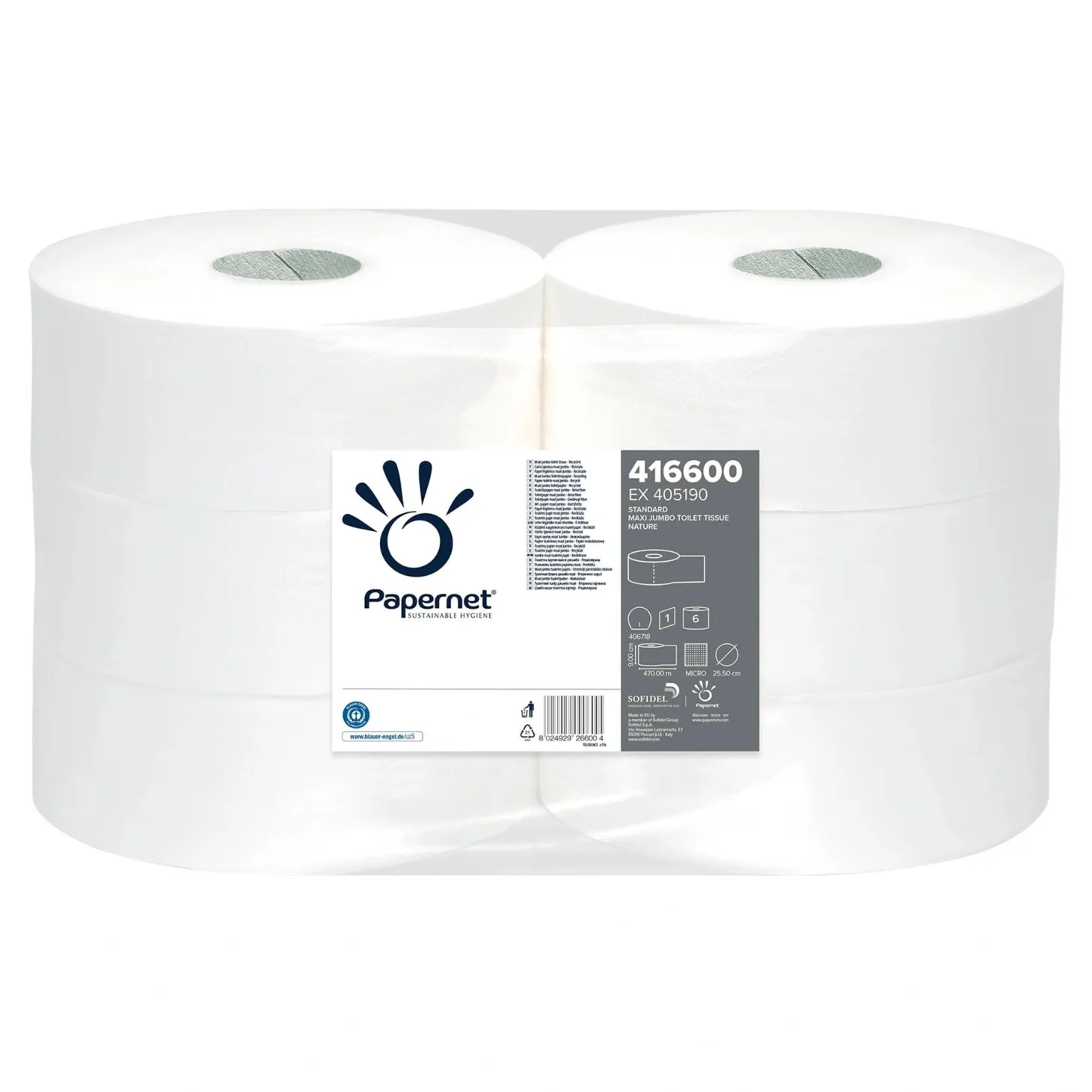 Papernet Toilettenpapier Maxi Jumborolle natur 1-lagig, 470 Meter