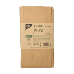 PAPSTAR Abfallsäcke aus Papier "pure" 120 l 95 cm x 70 cm x 25 cm braun , 2-lagig