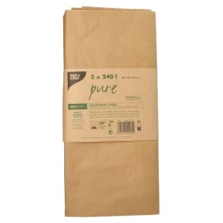 PAPSTAR Abfallsäcke aus Papier "pure" 240 l 115 cm x 80 cm x 30 cm braun , 2-lagig