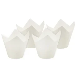 PAPSTAR Backförmchen Ø 5 cm, 8,5 cm weiß "Tulip"