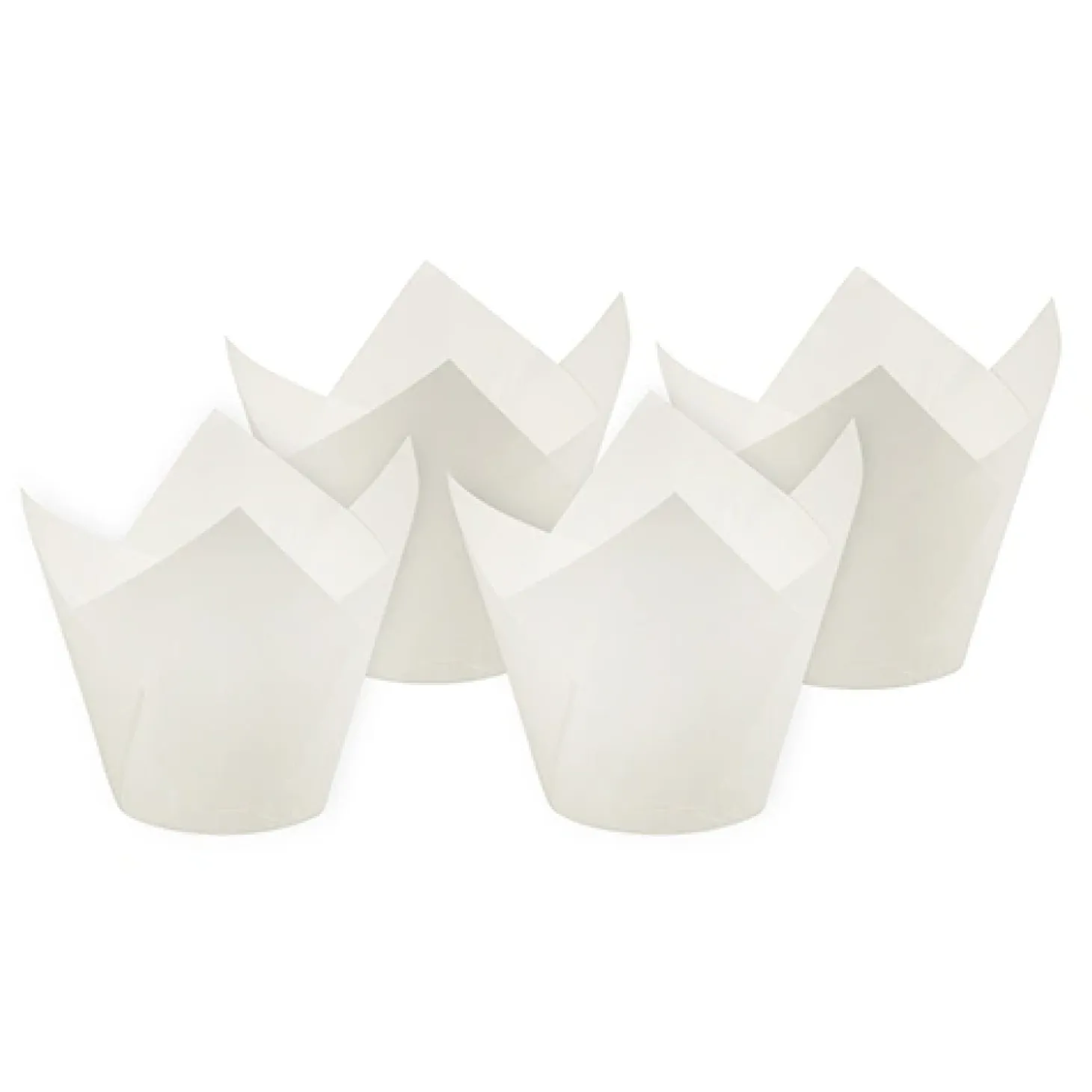 PAPSTAR Backförmchen Ø 5 cm, 8,5 cm weiß "Tulip"