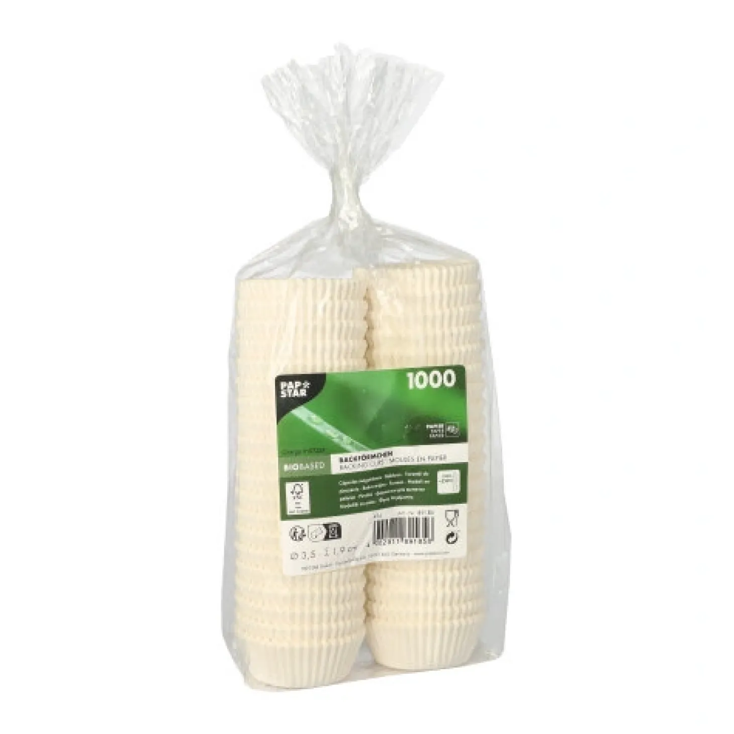 PAPSTAR Backförmchen rund Ø 3,5 cm, 1,9 cm weiß