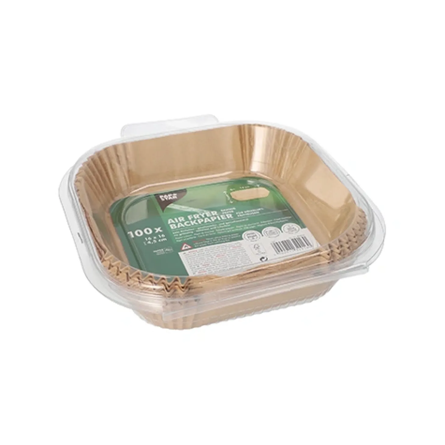 PAPSTAR Backpapiere 16 cm x 16 cm x 4,5 cm braun für Heißluftfritteusen