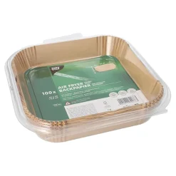 PAPSTAR Backpapiere 23 cm x 23 cm x 4,5 cm braun für Heißluftfritteusen
