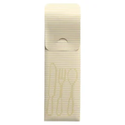PAPSTAR Bestecktaschen 23,5 cm x 7,3 cm creme inklusive farbiger Bistro Serviette