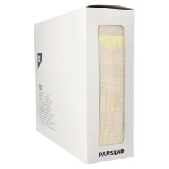 PAPSTAR Bestecktaschen 23,5 cm x 7,9 cm creme inkl. farbiger Serviette, 5 x 100 Stück