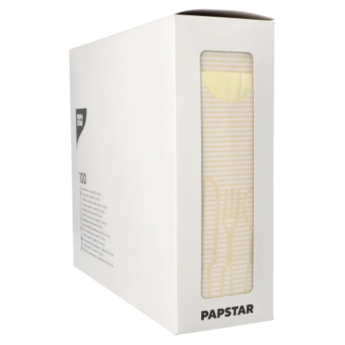 PAPSTAR Bestecktaschen 23,5 cm x 7,9 cm creme inkl. farbiger Serviette, 5 x 100 Stück