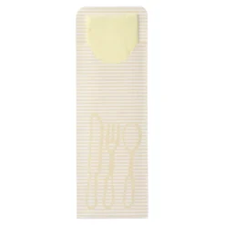 PAPSTAR Bestecktaschen 23,5 cm x 7,9 cm creme inkl. farbiger Serviette, 5 x 100 Stück