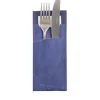PAPSTAR Bestecktaschen 20 cm x 8,5 cm blau inkl. weißer Serviette 33 x 33 cm 2-lag.