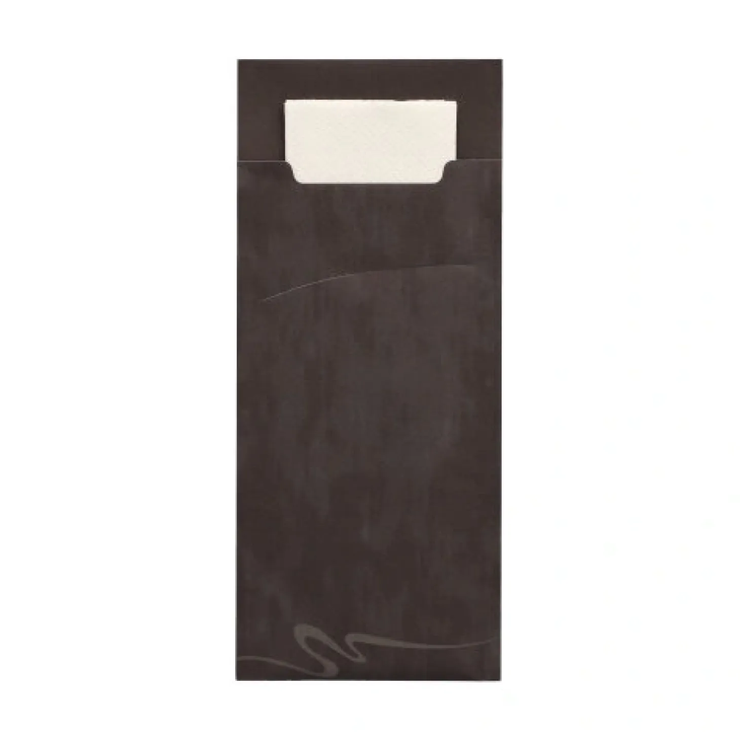PAPSTAR Bestecktaschen 20 cm x 8,5 cm schwarz inkl. weißer Serviette 33 x 33 cm 2-lag.