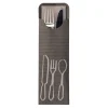 PAPSTAR Bestecktaschen 23,5 cm x 7,3 cm anthrazit inklusive farbiger Bistro Serviette