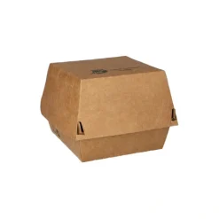 PAPSTAR Burgerboxen, Pappe 7,8 cm x 9 cm x 9 cm braun "100% Fair"