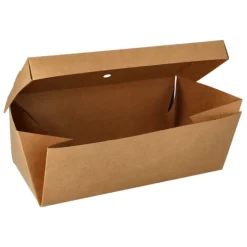PAPSTAR Burgerboxen, Pappe "pure" 10 cm x 13 cm x 25 cm braun faltbar, groß