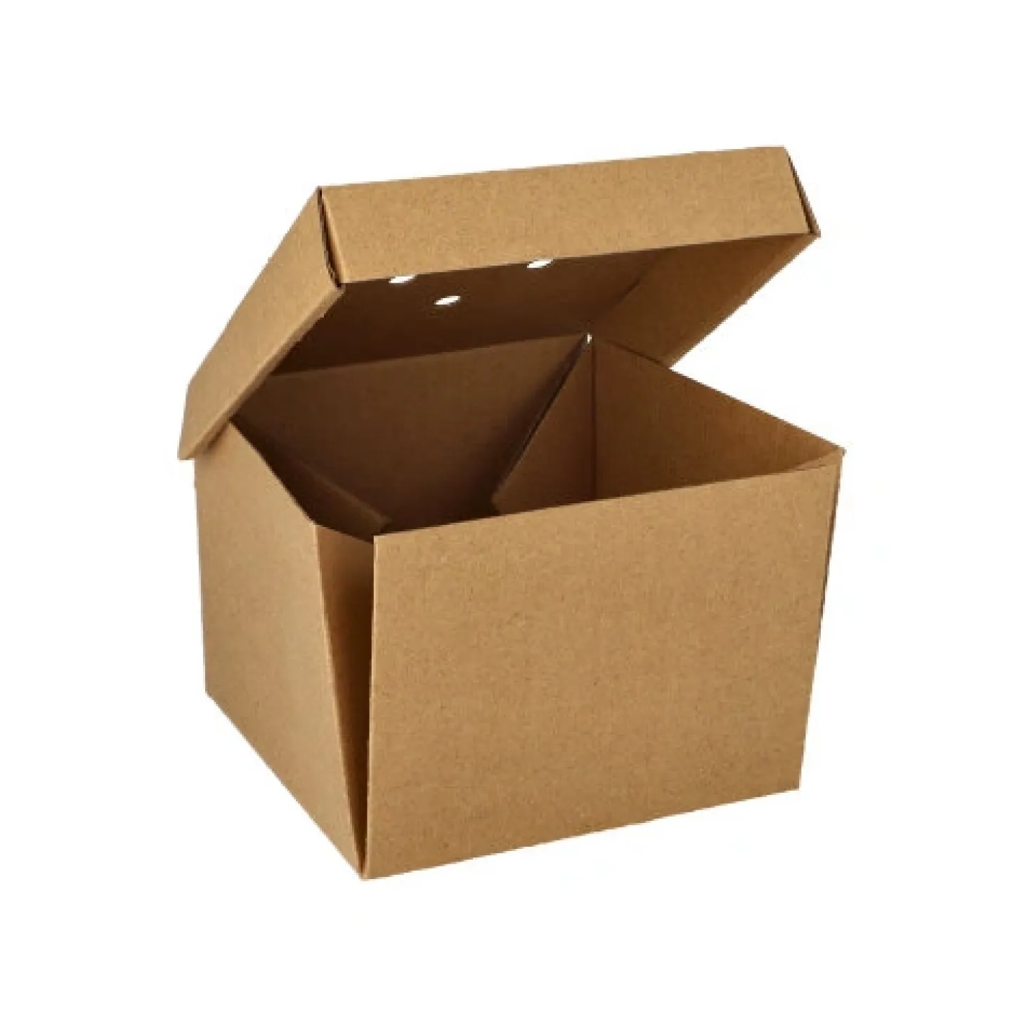 PAPSTAR Burgerboxen, Pappe "pure" 10 cm x 13 cm x 13 cm braun faltbar, klein