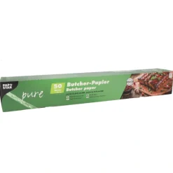 PAPSTAR Butcher Papier Kraftpapier "pure" 50 m x 60 cm in Faltschachtel, 6 x 1 Rolle