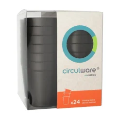 PAPSTAR "Circulware by Haval" Mehrweg-Trinkbecher PP rund 0,3 l Ø 8 cm, 10 cm schwarz