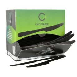 PAPSTAR "Circulware by Haval" Mehrweg-Messer PP-MF 19,7 cm schwarz "Gaia" extra stabil, in Spenderbox
