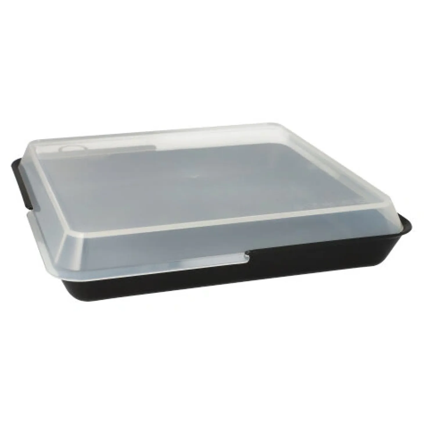 PAPSTAR "Circulware" Mehrweg-Schalen Mix & Match eckig, 3-geteilt, 23,4 x 23,4 cm schwarz, 4 x 12 Stück