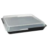 PAPSTAR "Circulware" Mehrweg-Schalen Mix & Match eckig, 2-geteilt, 23,4 x 23,4 cm schwarz, 4 x 12 Stück