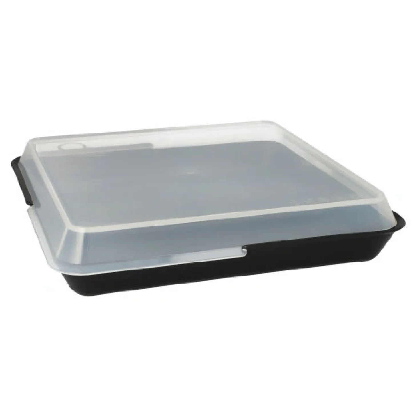 PAPSTAR "Circulware" Mehrweg-Schalen Mix & Match eckig, 2-geteilt, 23,4 x 23,4 cm schwarz, 4 x 12 Stück