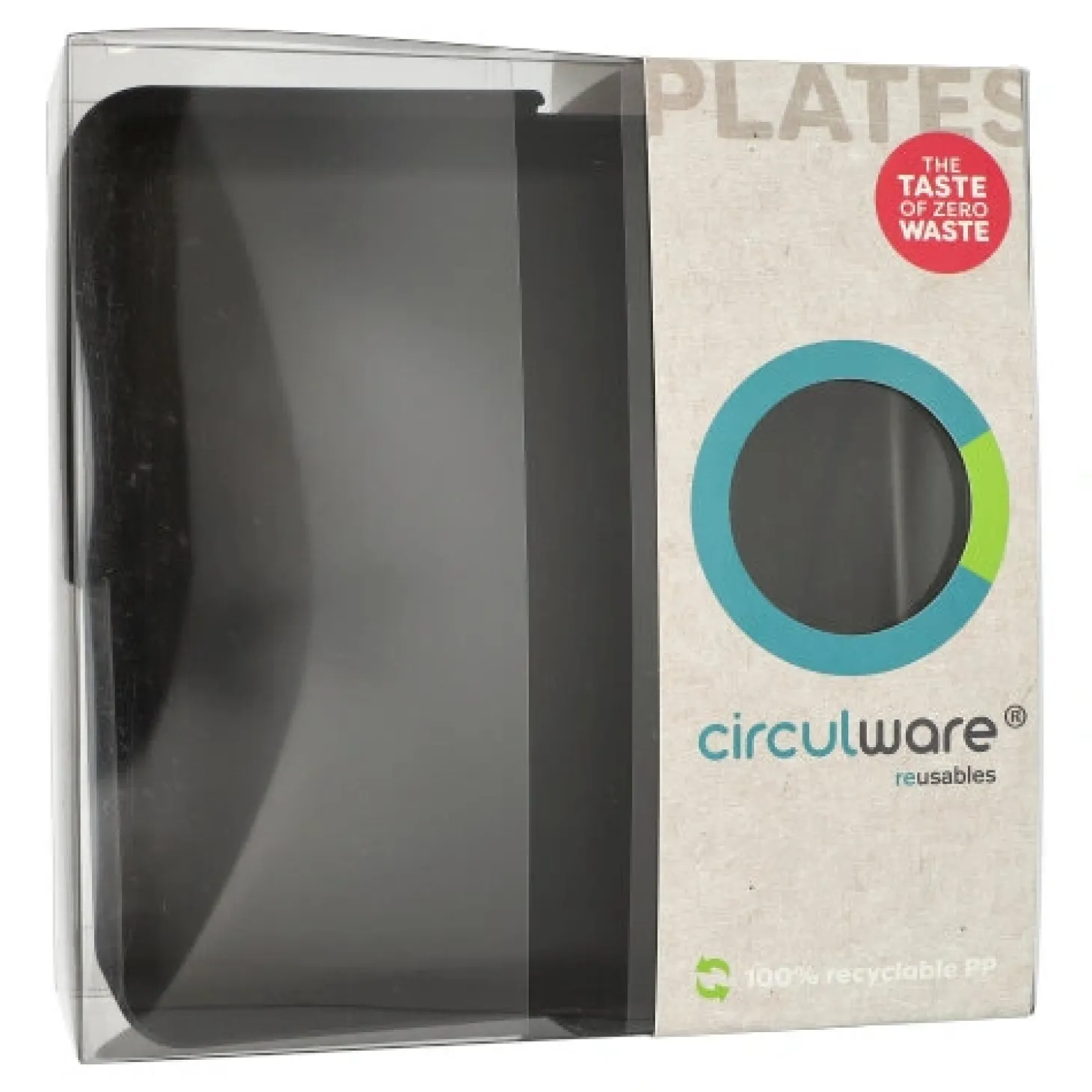 PAPSTAR "Circulware" Mehrweg-Schalen Mix & Match eckig, ungeteilt, 23,4 x 23,4 cm schwarz, 4 x 12 Stück
