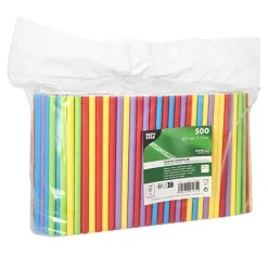 PAPSTAR Cocktail Trinkhalme, Papier Ø 7 mm, 15 cm farbig sortiert