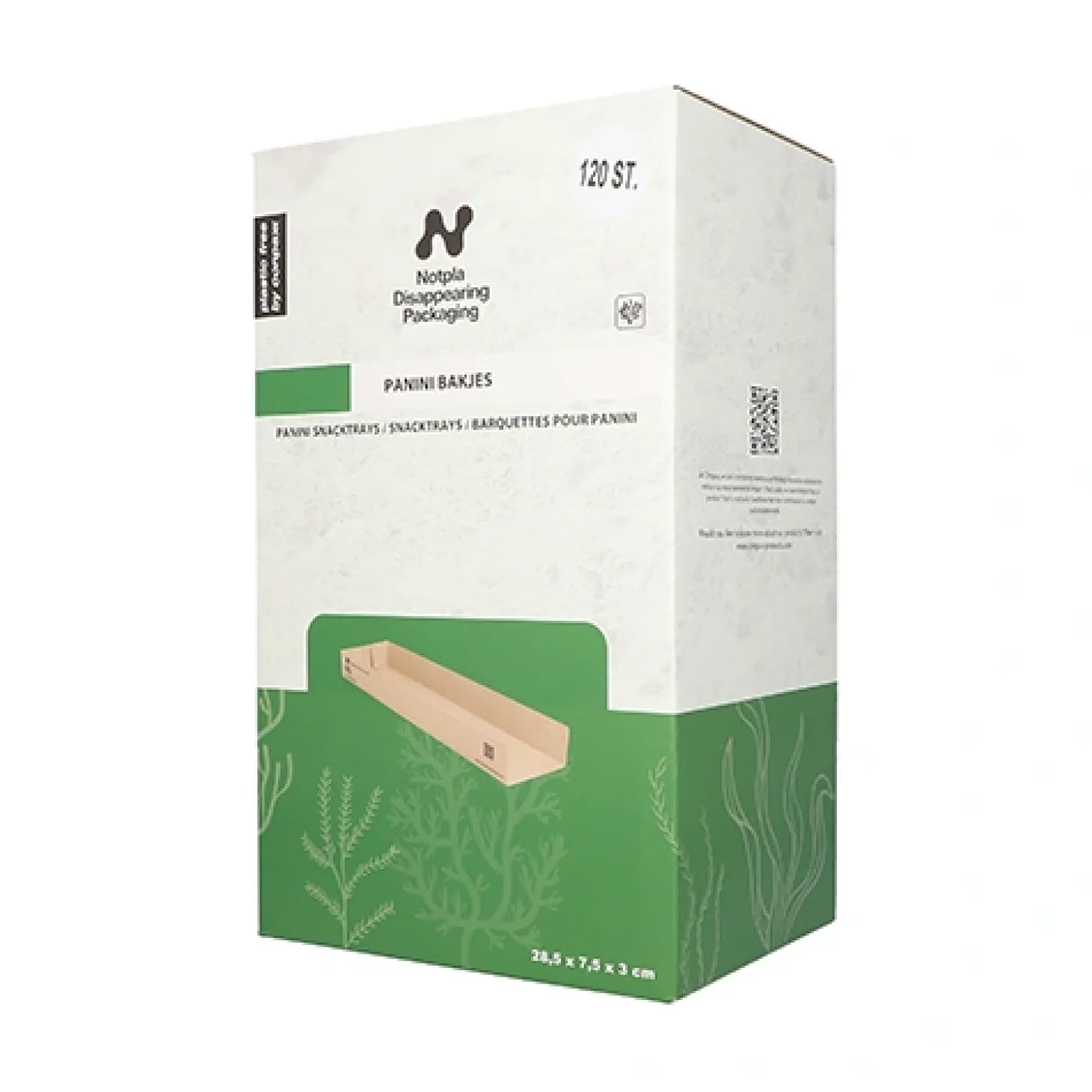 PAPSTAR Conpax (LM) Snacktrays, Pappe "NOTPLA" 3 cm x 7,5 cm x 28,5 cm braun