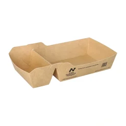 PAPSTAR Conpax (LM) Snacktrays, Pappe "NOTPLA" 3,5 cm x 8,5 cm x 16,5 cm braun