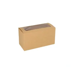 PAPSTAR Cupcake-Kartons eckig 10 cm x 18,5 cm x 8,5 cm mit Sichtfenster aus PLA