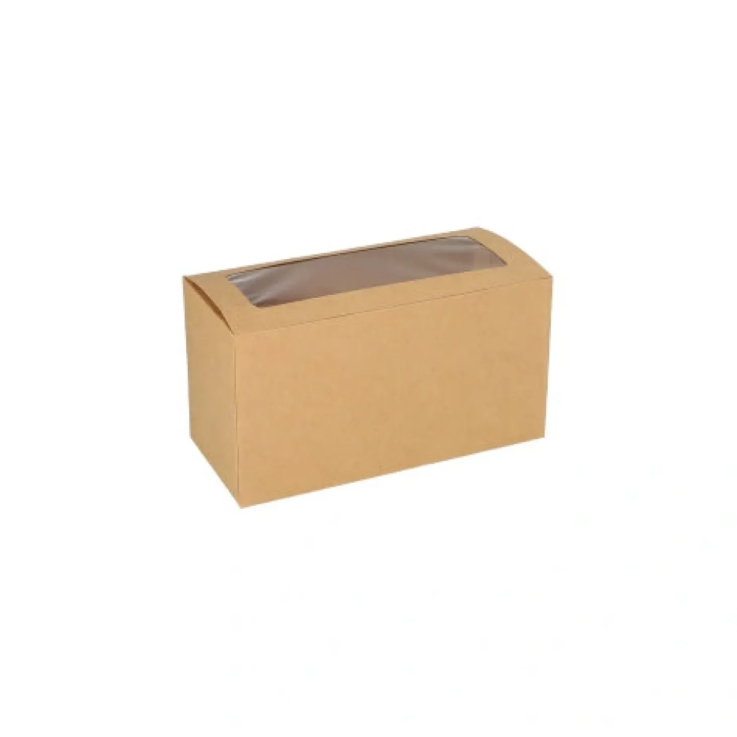 PAPSTAR Cupcake-Kartons eckig 10 cm x 18,5 cm x 8,5 cm mit Sichtfenster aus PLA