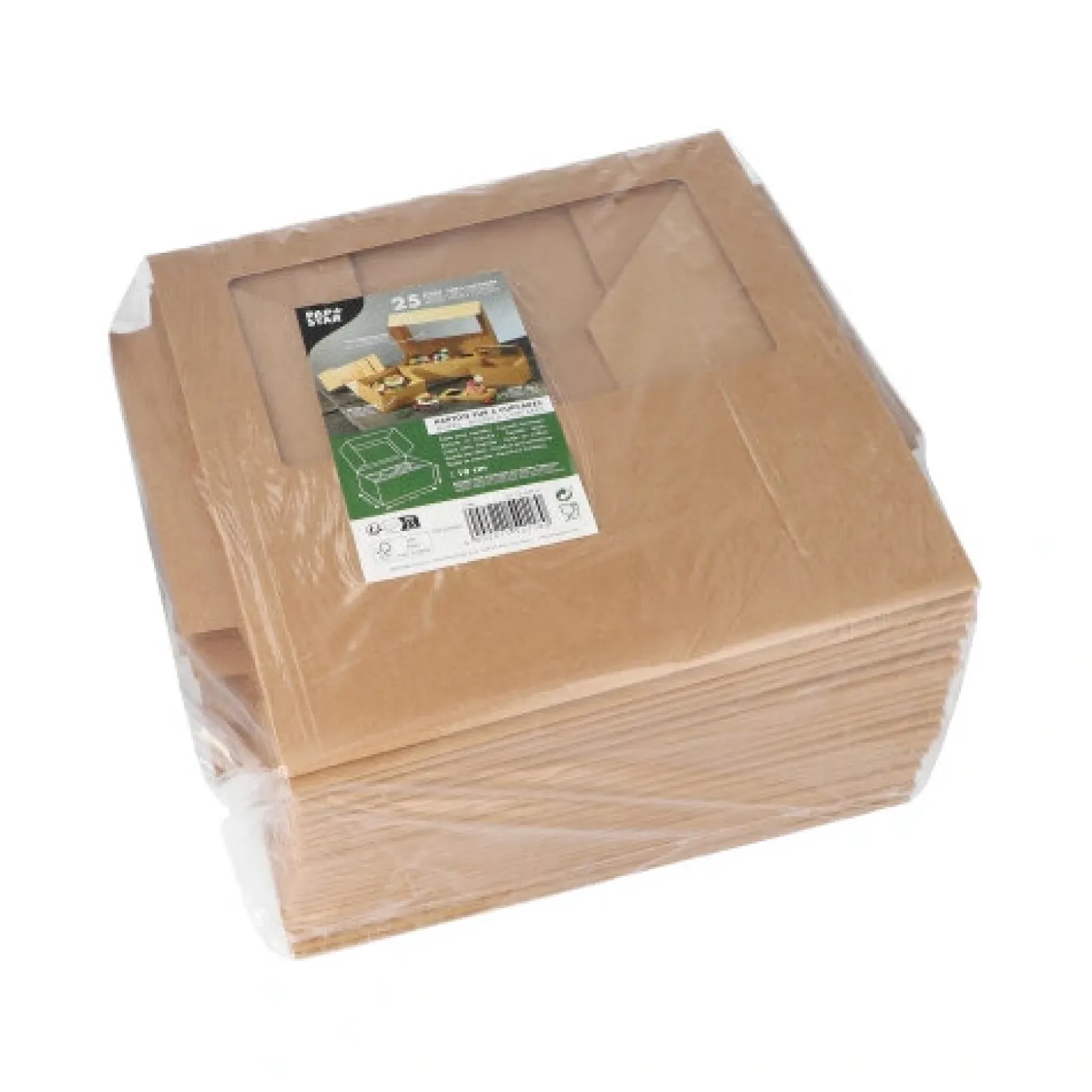 PAPSTAR Cupcake-Kartons eckig 10 cm x 27 cm x 17,5 cm mit Sichtfenster aus PLA