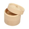 PAPSTAR Dampfgarer Bambus "ASIA" Ø 15 cm, 13,5 cm 3-teilig, 16 x 1 Stück
