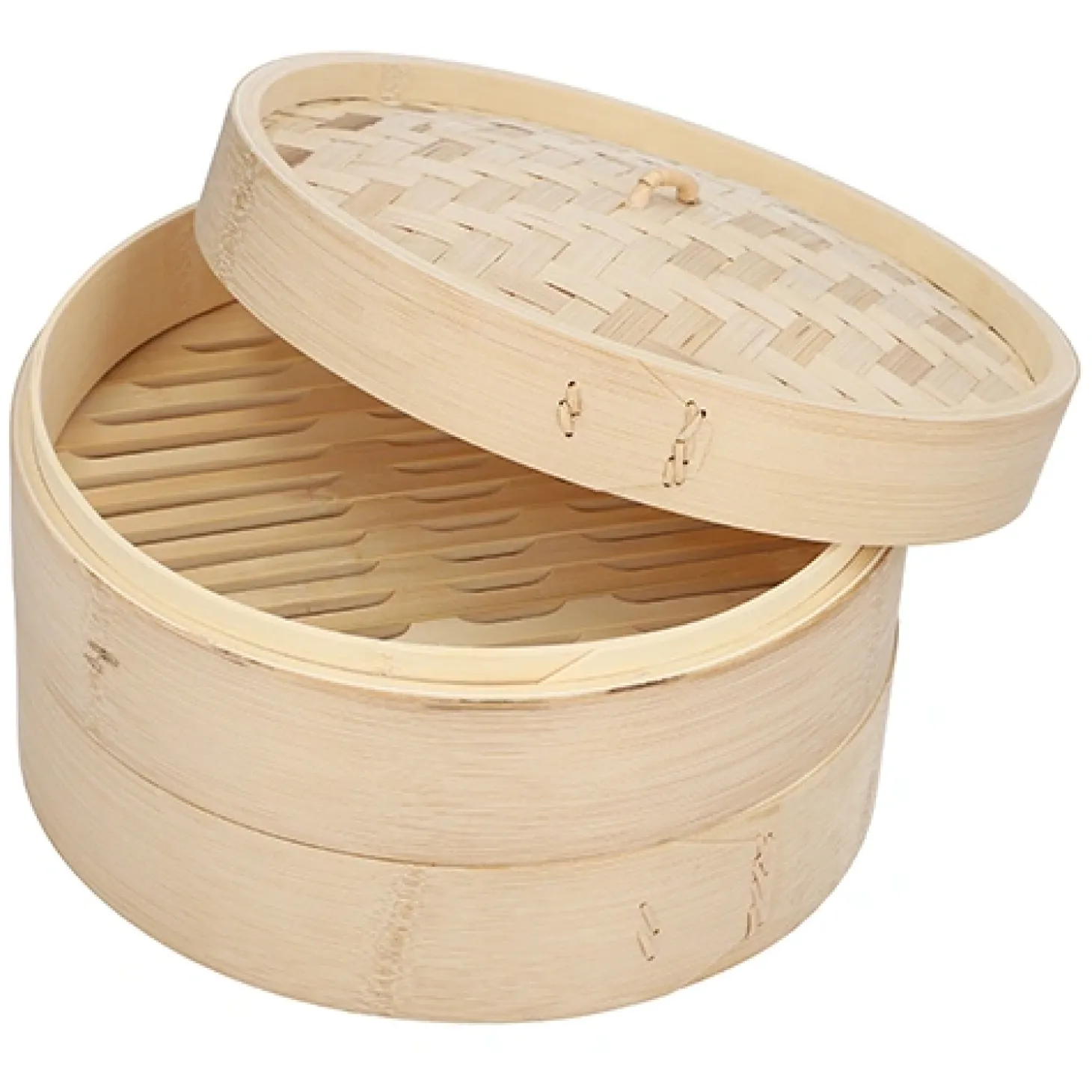 PAPSTAR Dampfgarer Bambus "ASIA" Ø 25 cm, 16 cm 3-teilig, 4 x 1 Stück