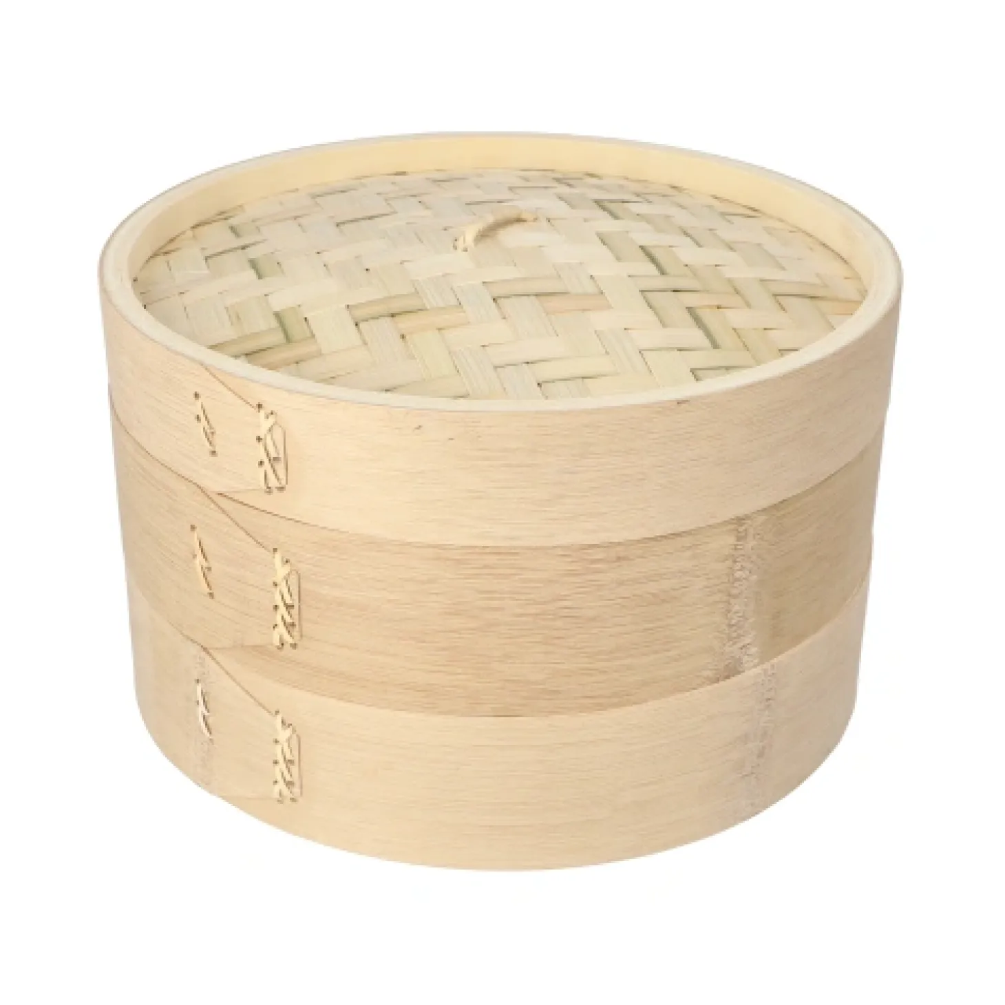 PAPSTAR Dampfgarer Bambus "ASIA" Ø 25 cm, 16 cm 3-teilig, 4 x 1 Stück