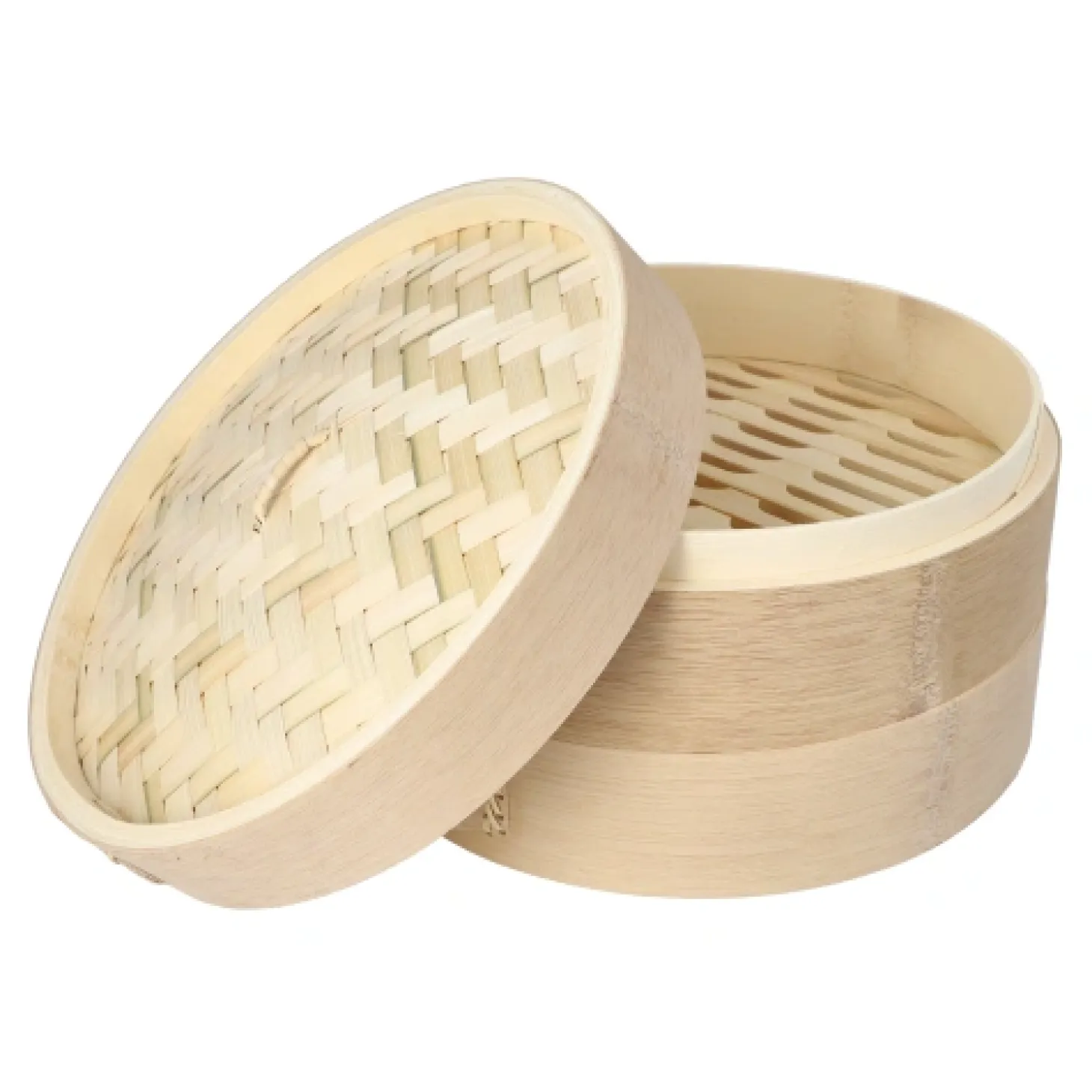 PAPSTAR Dampfgarer Bambus "ASIA" Ø 25 cm, 16 cm 3-teilig, 4 x 1 Stück
