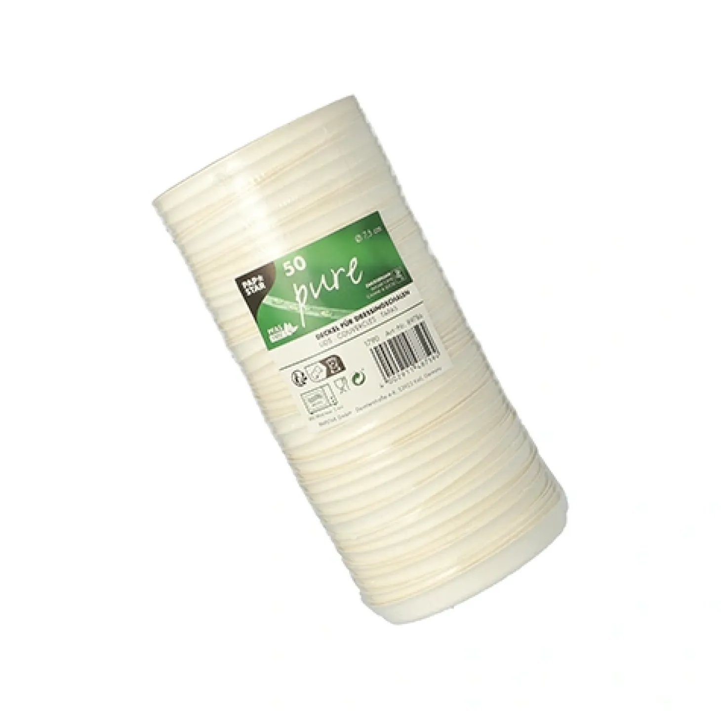 PAPSTAR Deckel für Dressingschalen Zuckerrohr "pure" Ø 7,5 cm weiß