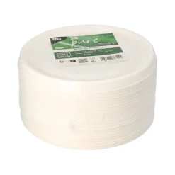 PAPSTAR Deckel für Schalen Zuckerrohr "pure" Ø 17 cm, 1,2 cm weiß