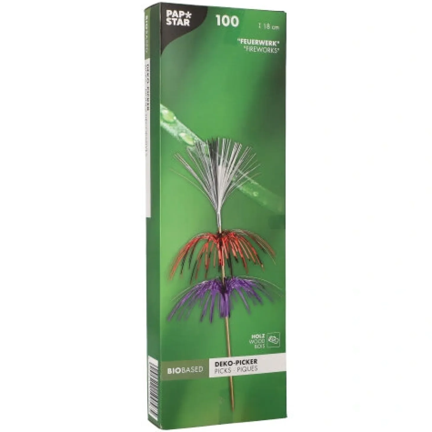 PAPSTAR Deko-Picker 18 cm farbig sortiert "Feuerwerk" 3-lagig