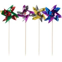 PAPSTAR Deko-Picker 17,5 cm farbig sortiert "Windmühle", 6 x 100 Stück