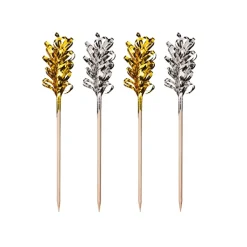 PAPSTAR Deko-Picker 10,5 cm "Frills" gold / silber